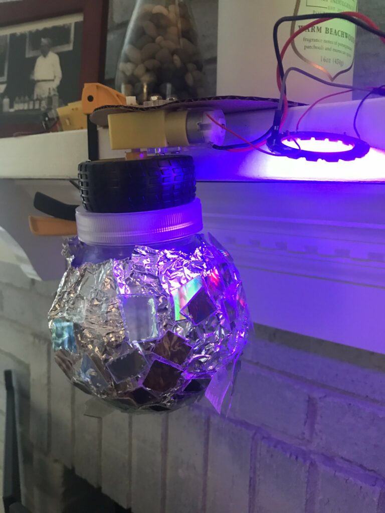 A gearbox in a disco ball